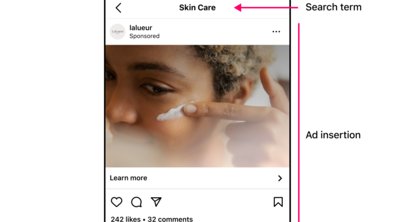Instagram now allows for ads in search results via its Marketing API